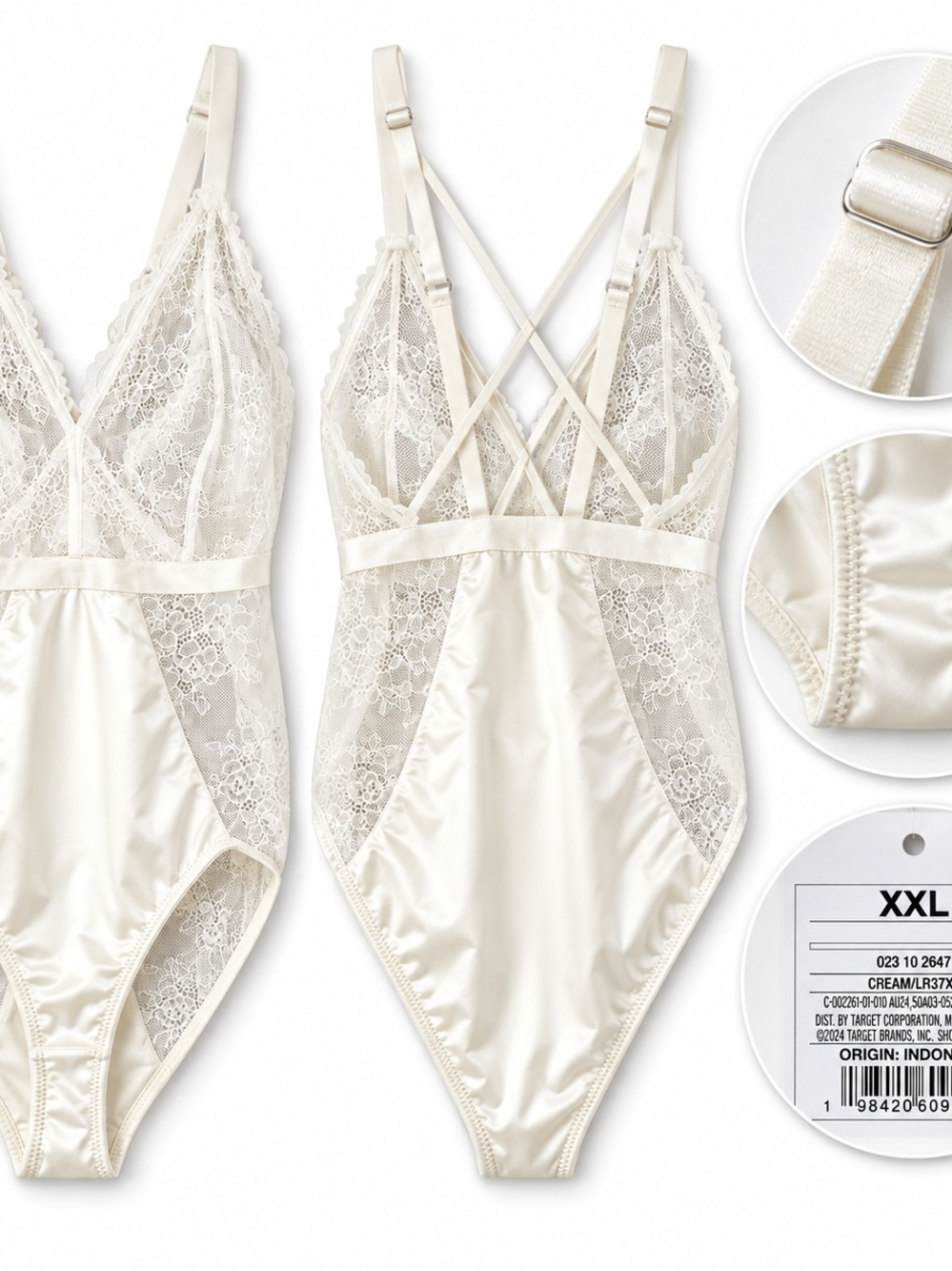 Target Ivory Lace Bodysuit XXL Coquette Bridalcore Romantic Lingerie Teddy